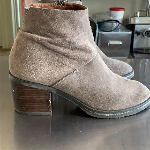 Genuine Suede Zip Ankle Bootie, Cement Gray - Picture 8 of 12